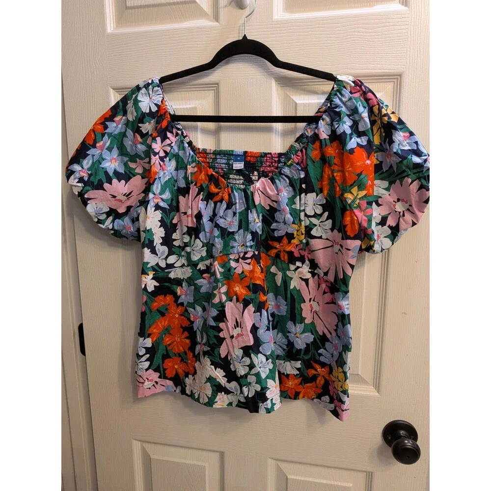 Cottagecore/Boho Peplum Style Babydoll Smocked Puff Sleeved Blouse